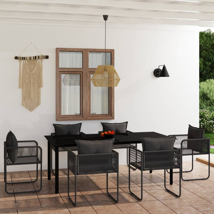 Set De Mobilier Pentru Grădină, 3 Piese, Negru