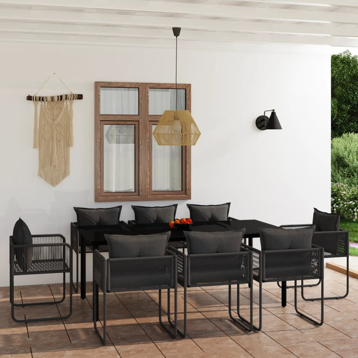 Set De Mobilier Pentru Grădină, 3 Piese, Negru