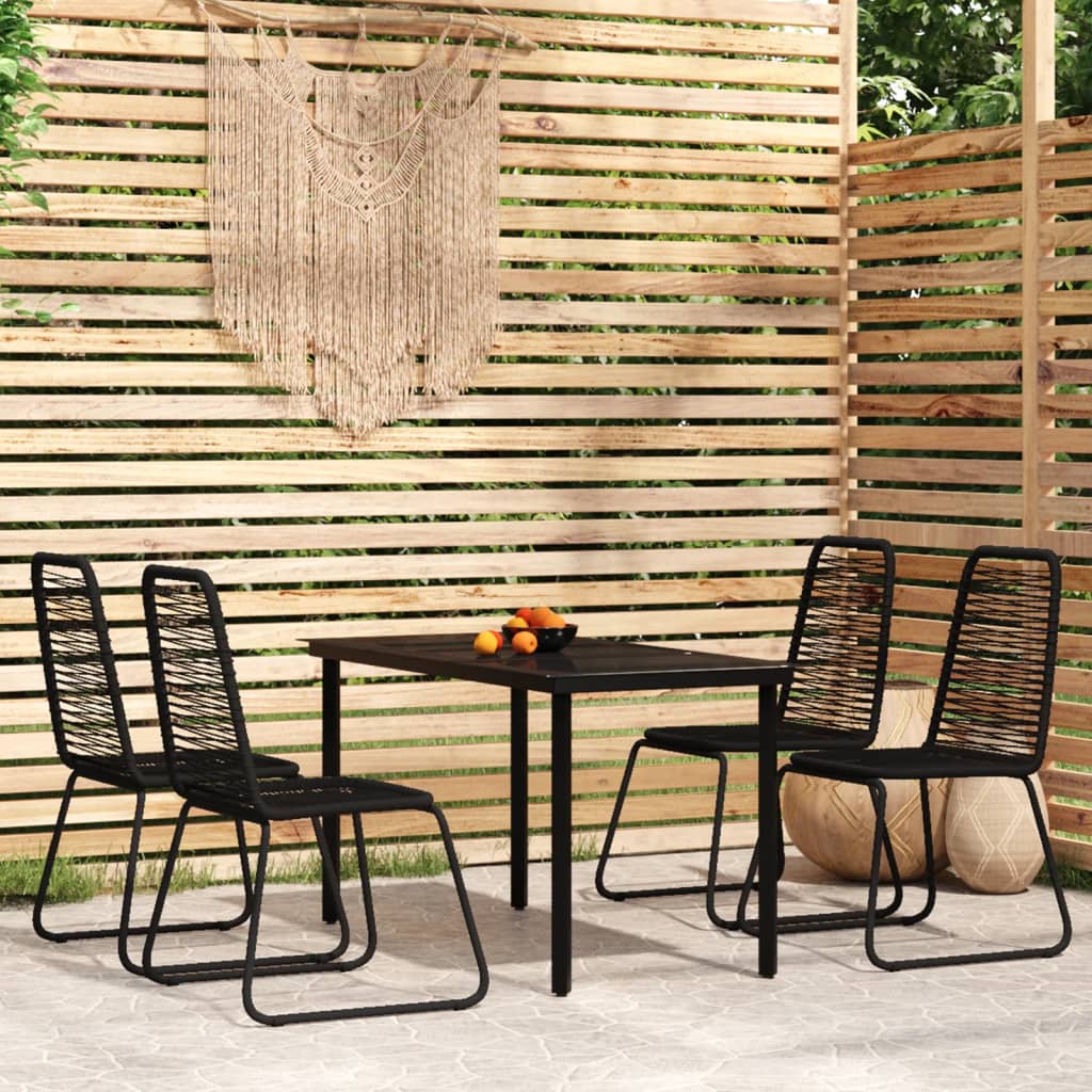 Set De Mobilier Pentru Grădină, 5 Piese, Negru