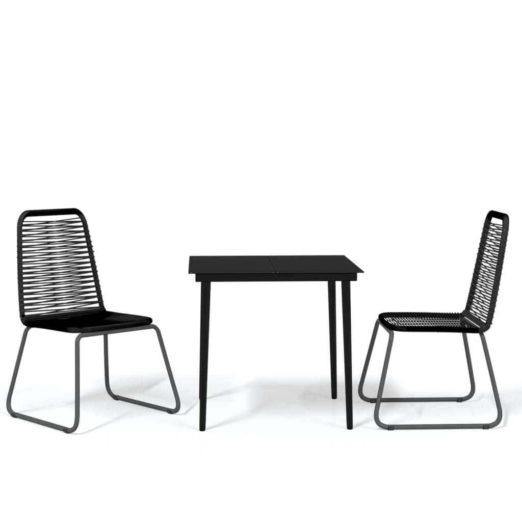 Set De Mobilier Pentru Grădină, 3 Piese, Negru