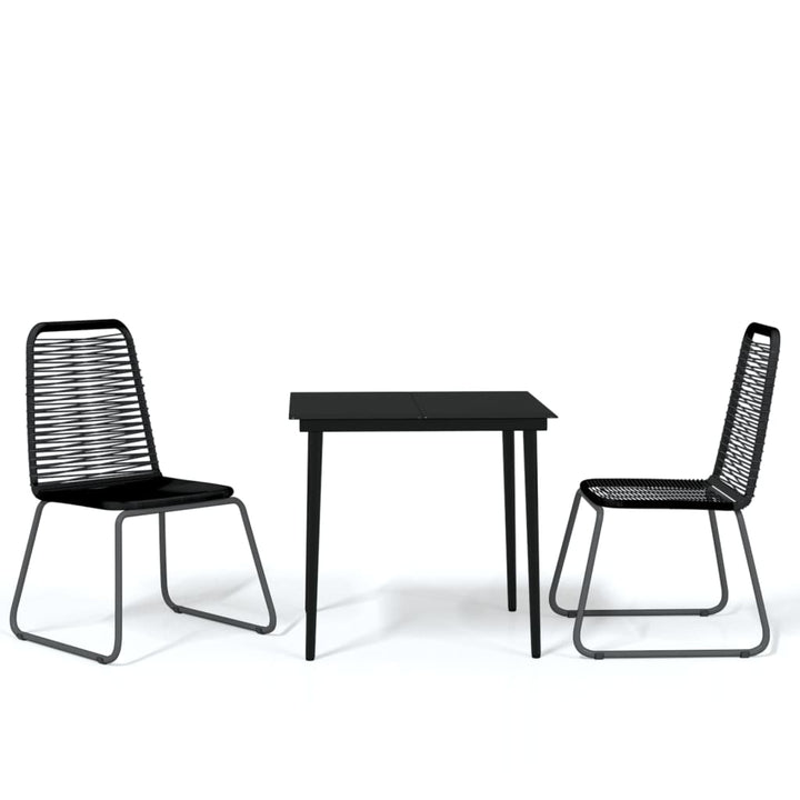 Set De Mobilier Pentru Grădină, 3 Piese, Negru