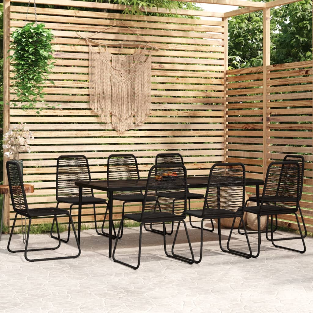 Set De Mobilier Pentru Grădină, 3 Piese, Negru
