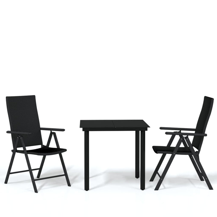 Set De Mobilier Pentru Grădină, 3 Piese, Negru
