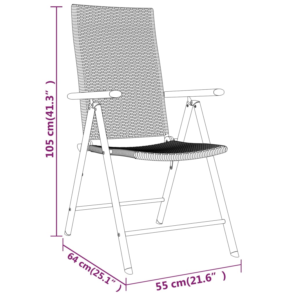 Set De Mobilier Pentru Grădină, 3 Piese, Negru