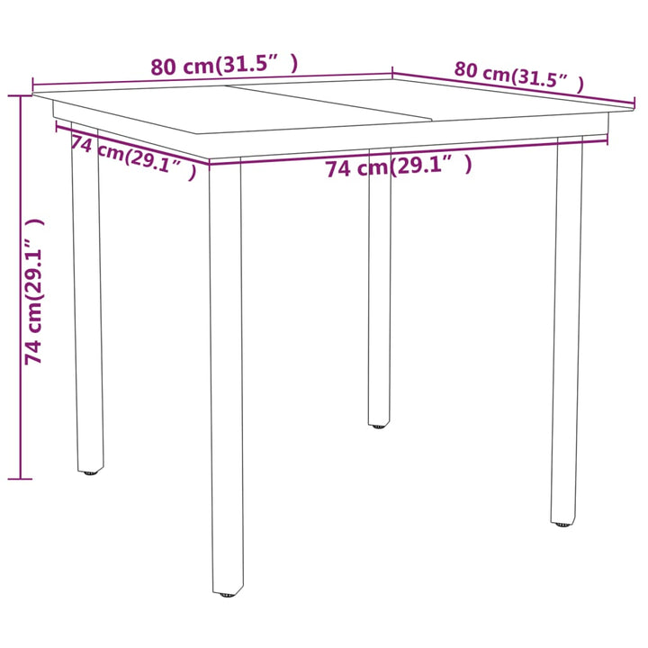 Set De Mobilier Pentru Grădină, 3 Piese, Negru