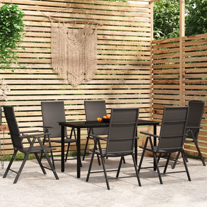 Set De Mobilier Pentru Grădină, 3 Piese, Negru