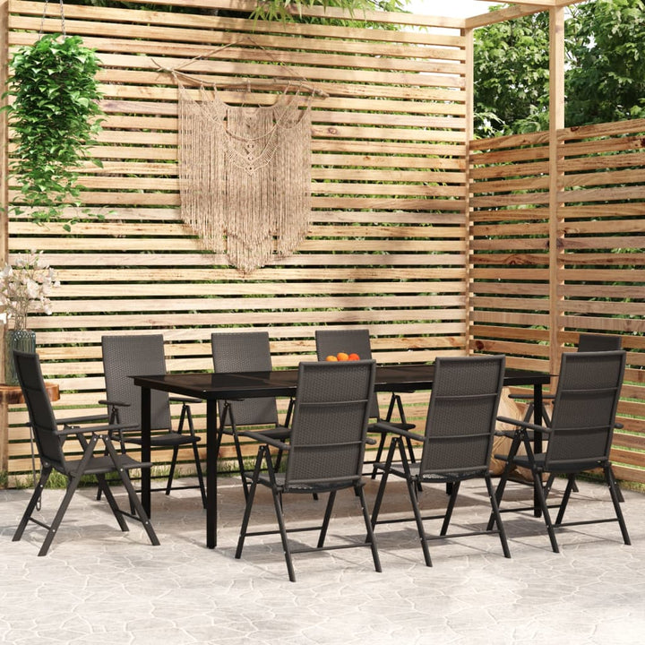 Set De Mobilier Pentru Grădină, 3 Piese, Negru