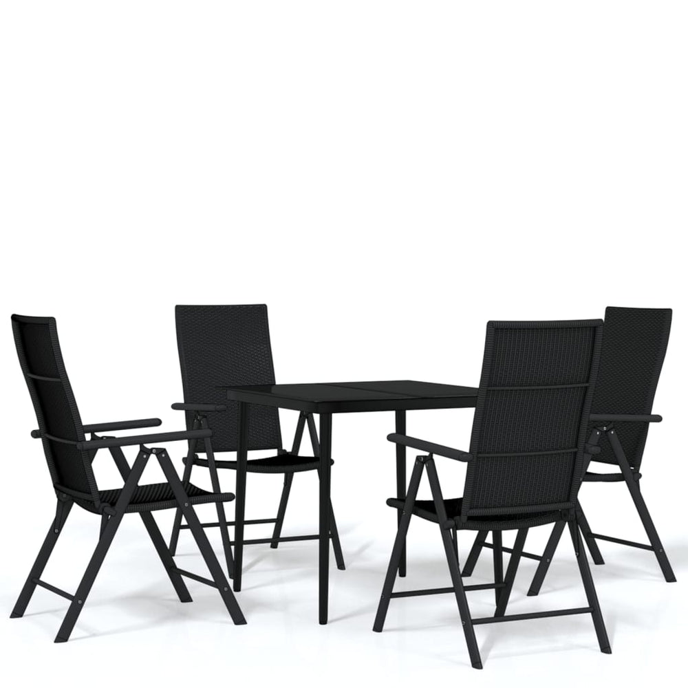 Set De Servit Masa Pentru Grădină, 5 Piese, Negru