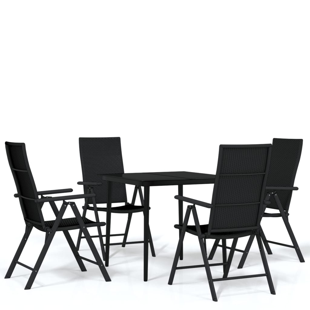 Set De Servit Masa Pentru Grădină, 5 Piese, Negru