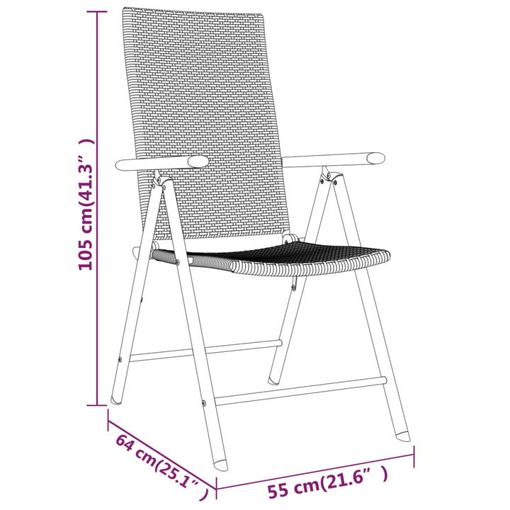 Set De Servit Masa Pentru Grădină, 5 Piese, Negru
