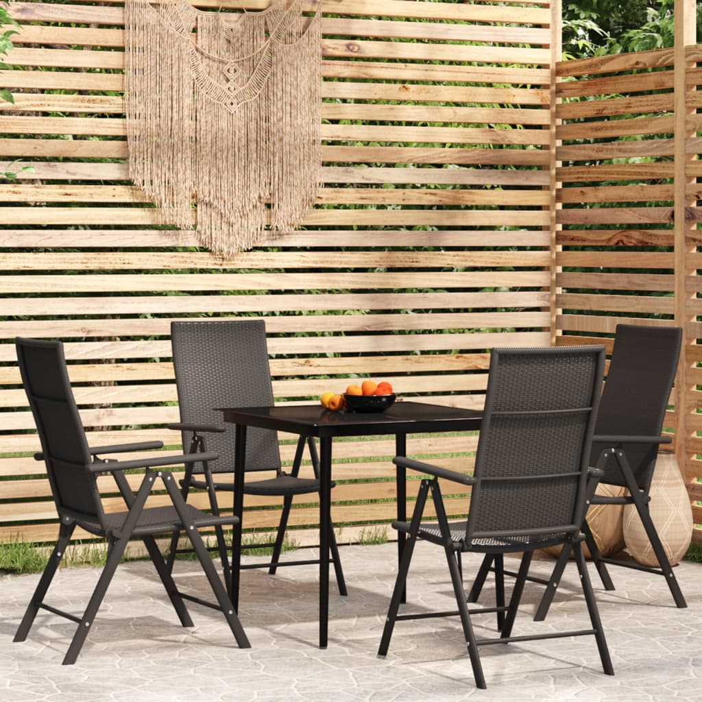 Set De Servit Masa Pentru Grădină, 5 Piese, Negru