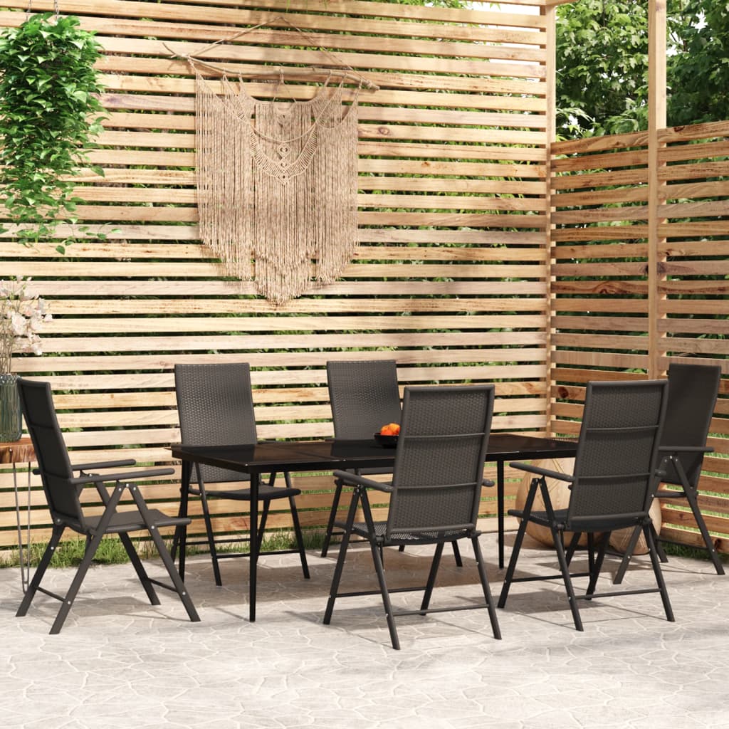 Set De Servit Masa Pentru Grădină, 5 Piese, Negru