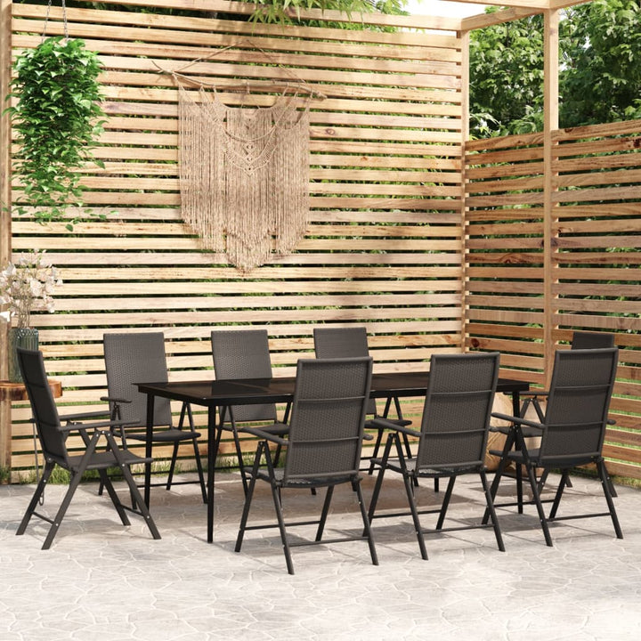 Set De Servit Masa Pentru Grădină, 5 Piese, Negru