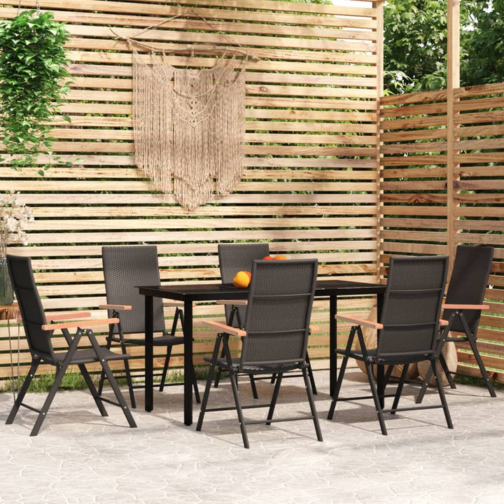 Set Mobilier De Grădină, 3 Piese, Negru