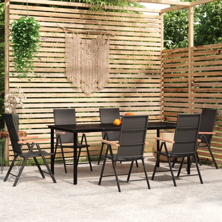 Set Mobilier De Grădină, 3 Piese, Negru
