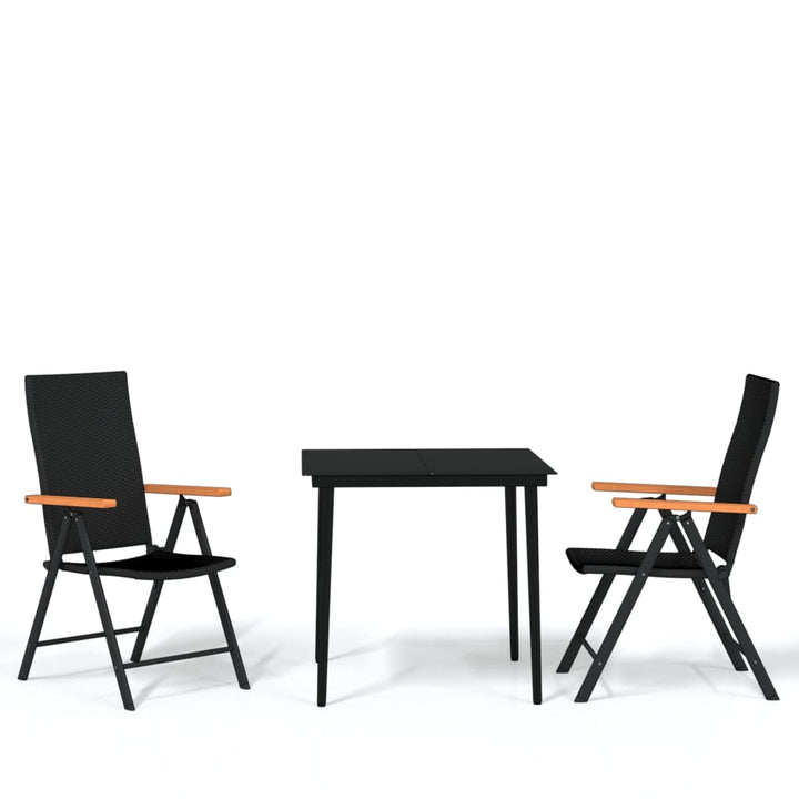 Set Mobilier De Grădină, 3 Piese, Negru