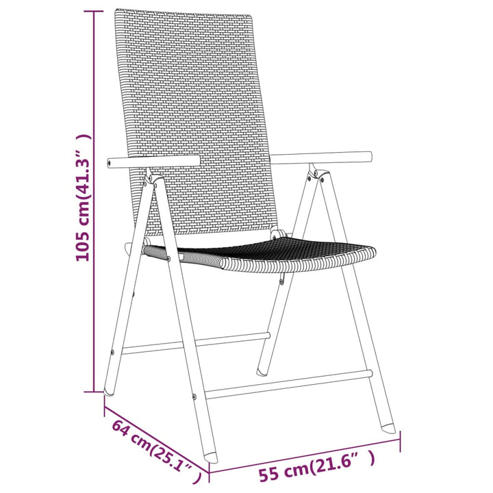 Set Mobilier De Grădină, 3 Piese, Negru