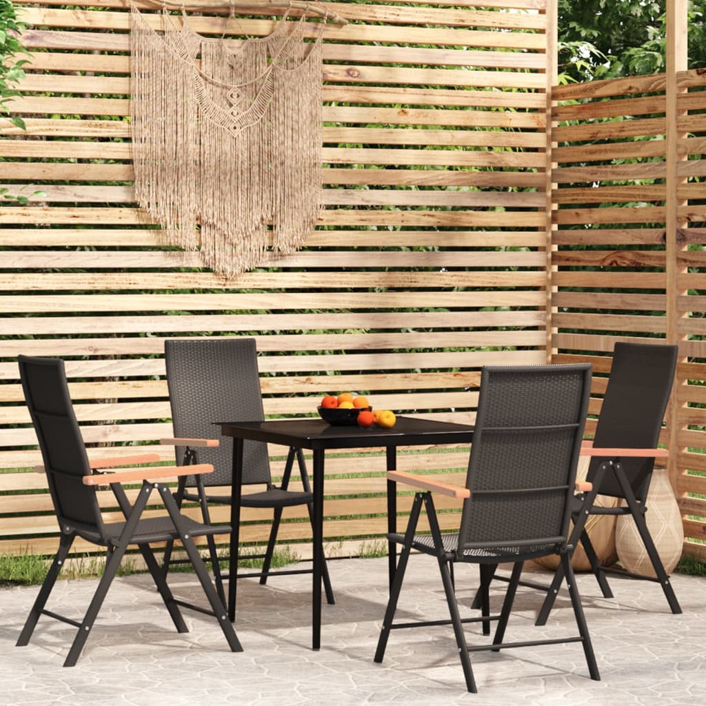 Set Mobilier De Grădină, 3 Piese, Negru