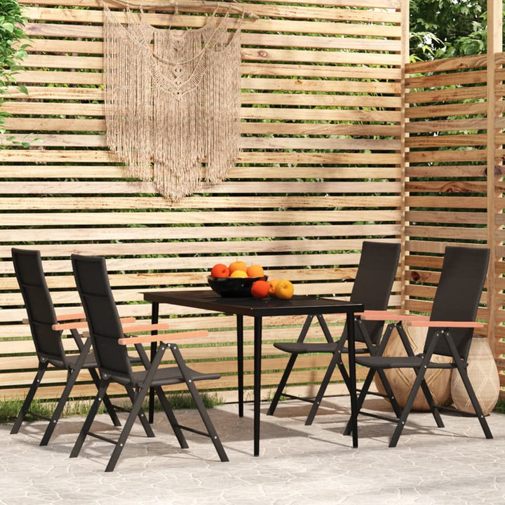 Set Mobilier De Grădină, 3 Piese, Negru