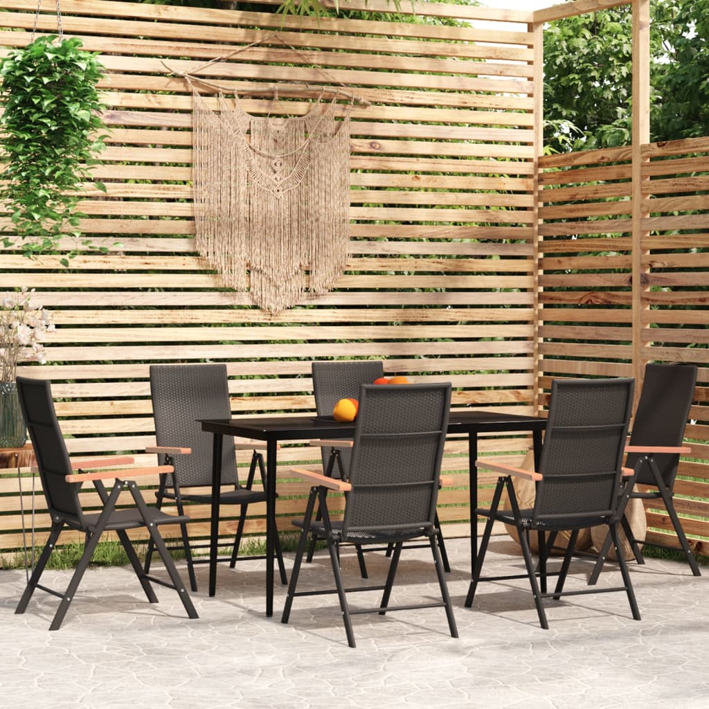 Set Mobilier De Grădină, 3 Piese, Negru
