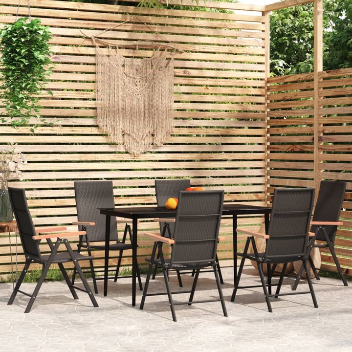 Set Mobilier De Grădină, 3 Piese, Negru