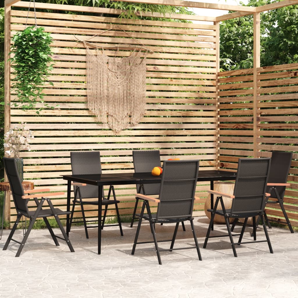 Set Mobilier De Grădină, 3 Piese, Negru