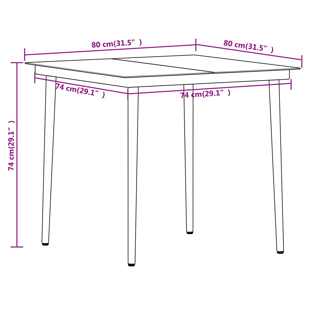 Set De Mobilier Pentru Grădină, 3 Piese, Negru