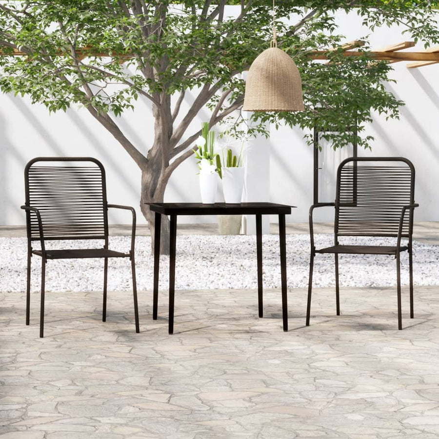 Set De Mobilier Pentru Grădină, 3 Piese, Negru