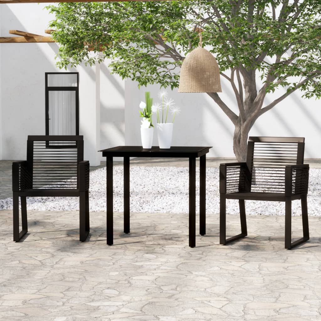 Set Mobilier De Grădină, 7 Piese, Negru