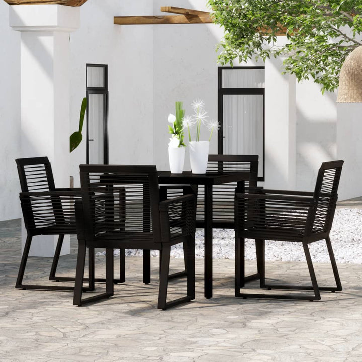 Set Mobilier De Grădină, 7 Piese, Negru