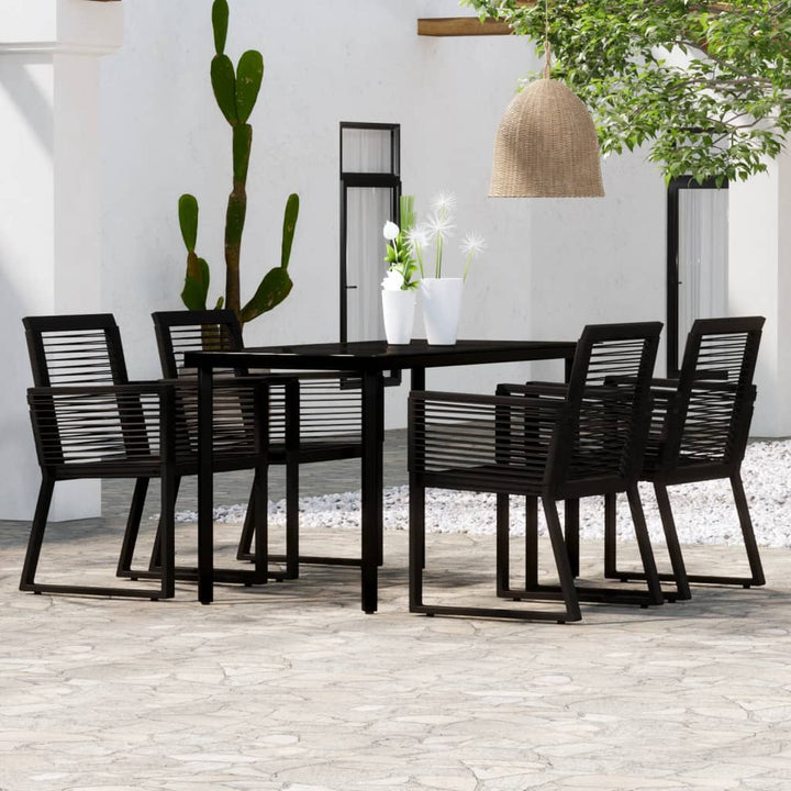 Set Mobilier De Grădină, 7 Piese, Negru
