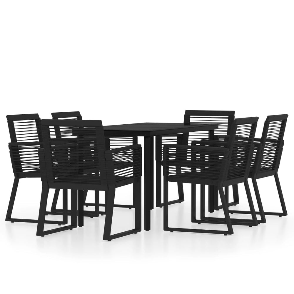 Set Mobilier De Grădină, 7 Piese, Negru