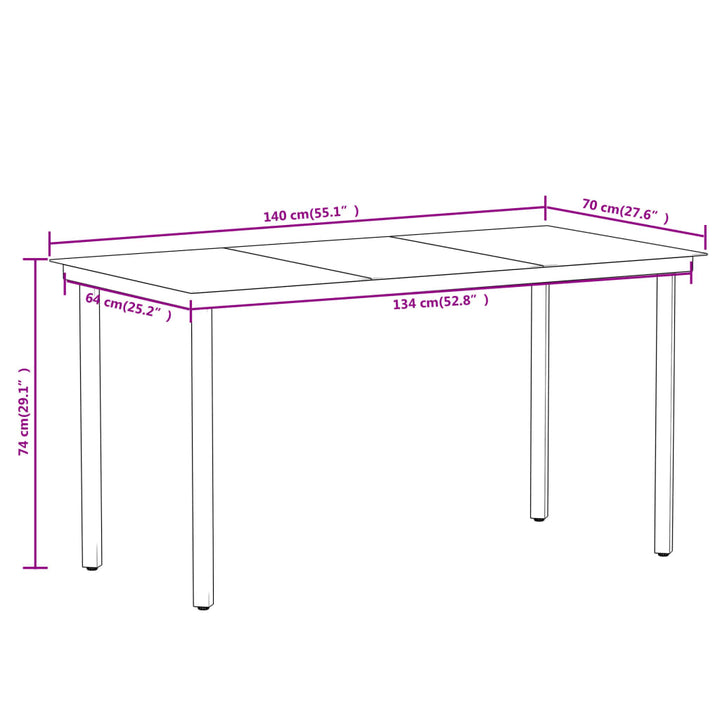 Set Mobilier De Grădină, 7 Piese, Negru