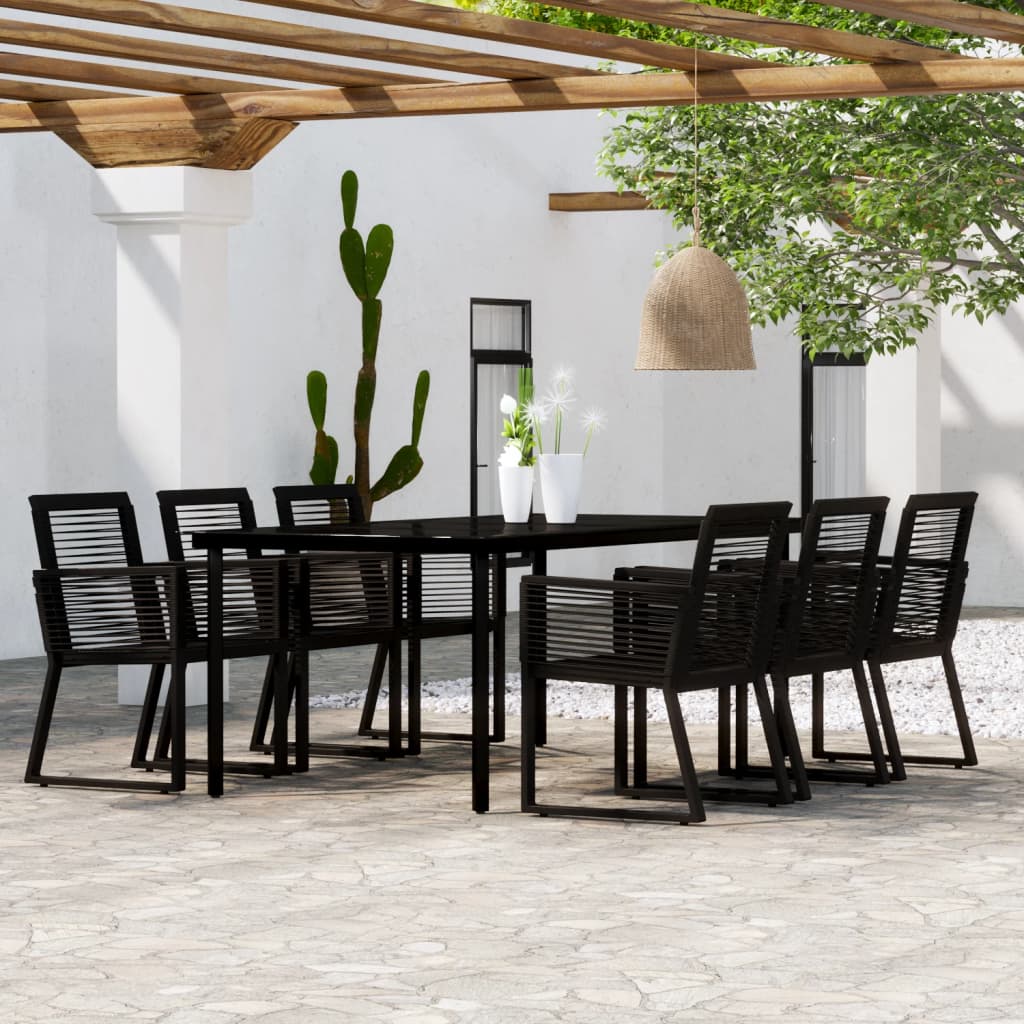 Set Mobilier De Grădină, 7 Piese, Negru