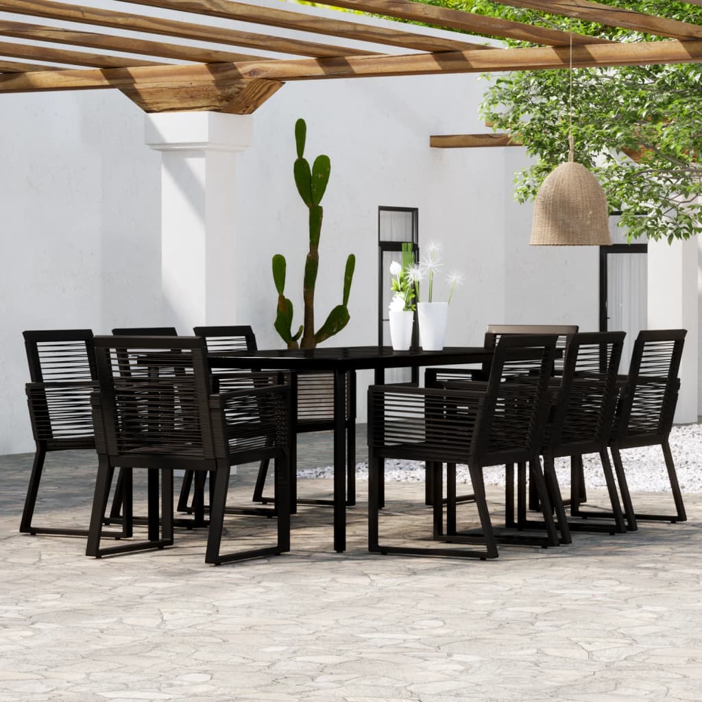 Set Mobilier De Grădină, 7 Piese, Negru