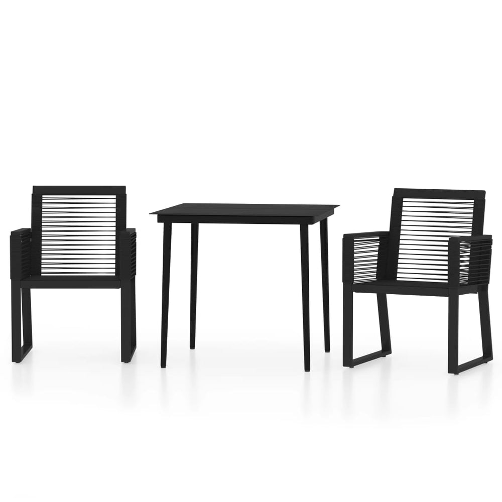 Set De Mobilier Pentru Grădină, 3 Piese, Negru