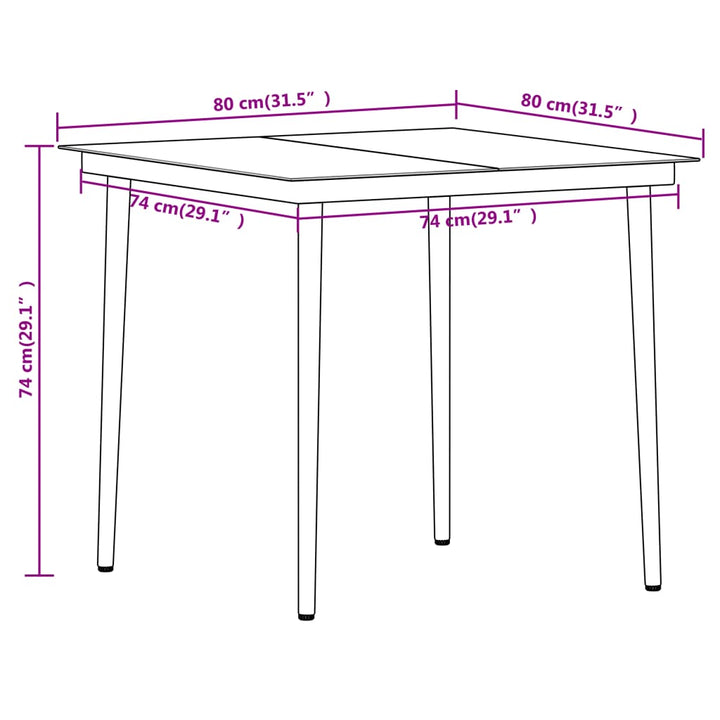 Set De Mobilier Pentru Grădină, 3 Piese, Negru