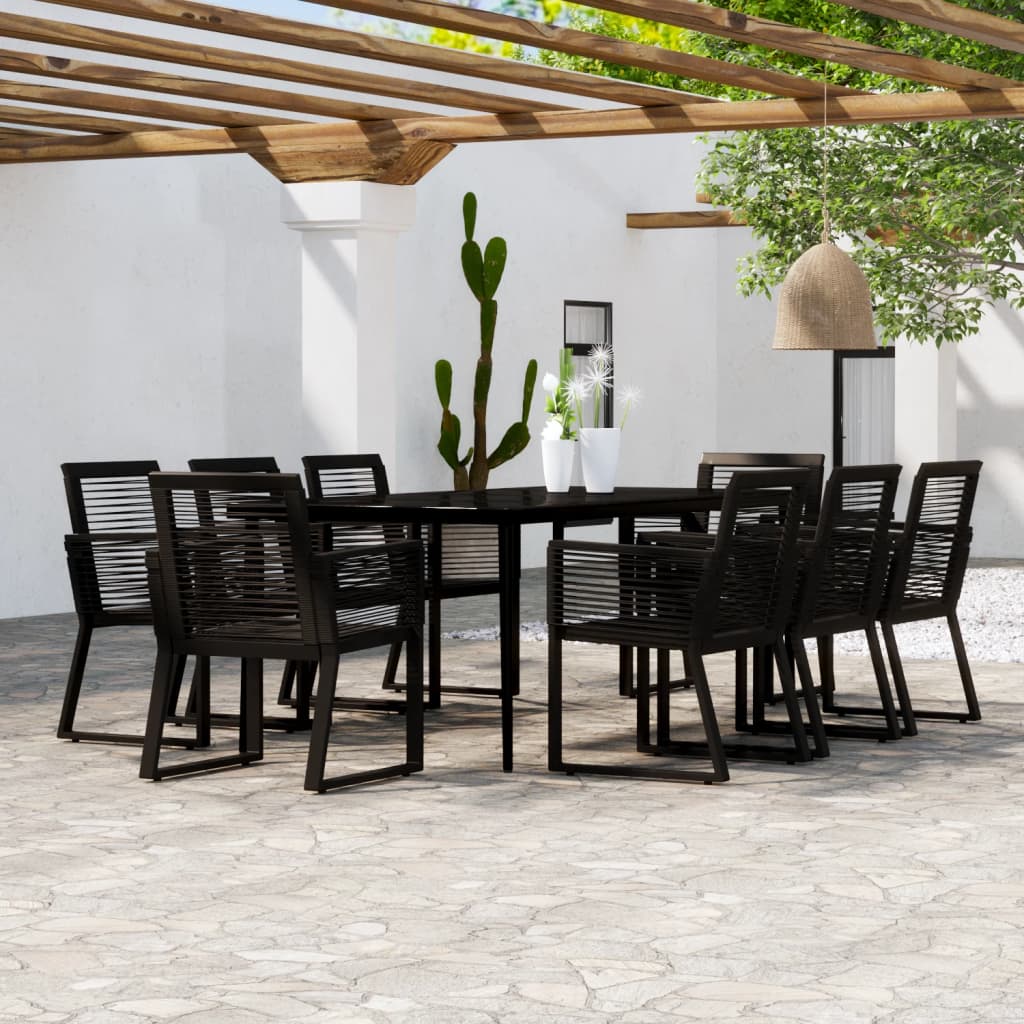 Set De Mobilier Pentru Grădină, 3 Piese, Negru