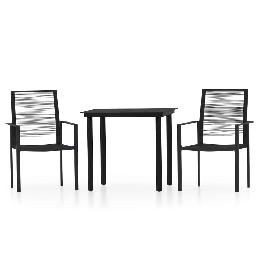Set Mobilier De Grădină, 3 Piese, Negru