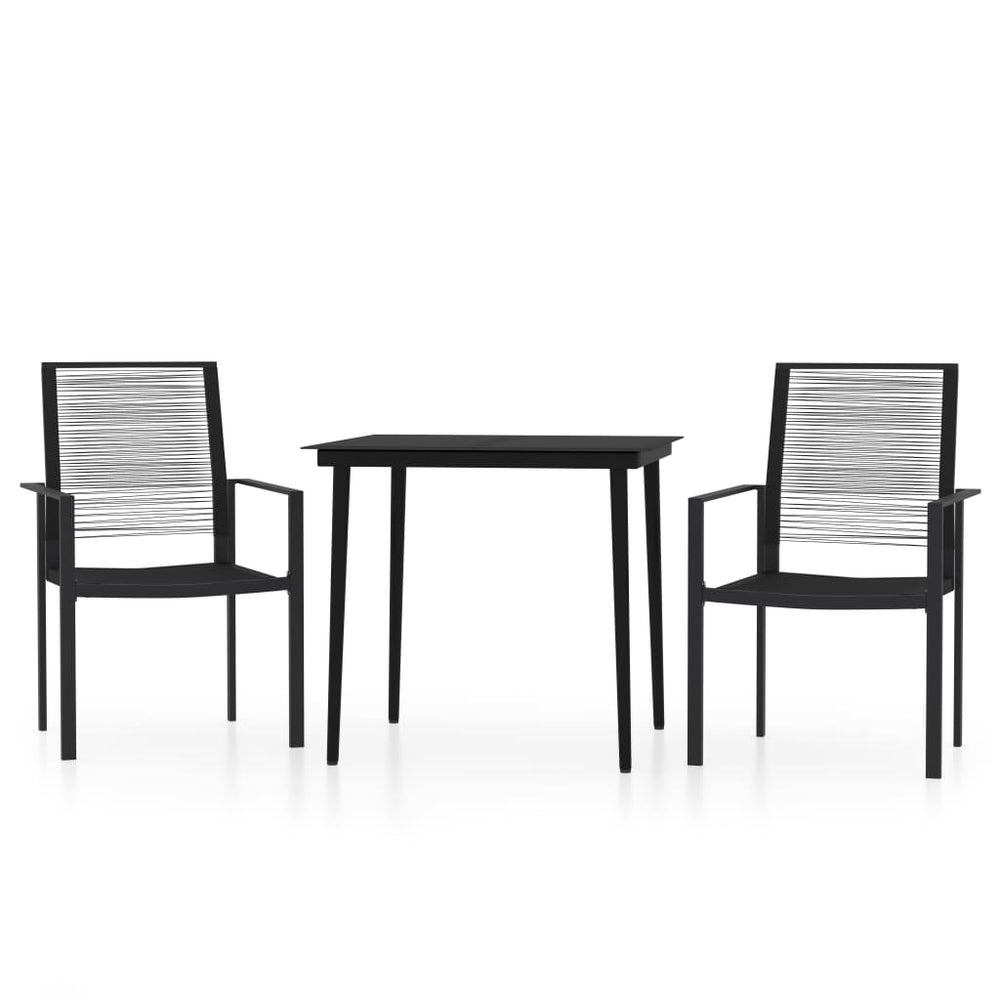 Set Mobilier De Grădină, 3 Piese, Negru