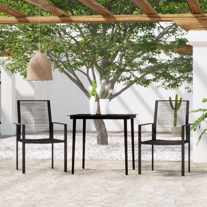 Set Mobilier De Grădină, 3 Piese, Negru
