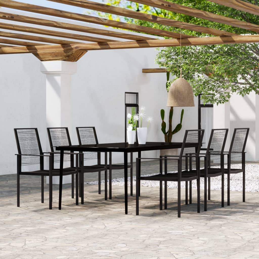 Set Mobilier De Grădină, 3 Piese, Negru