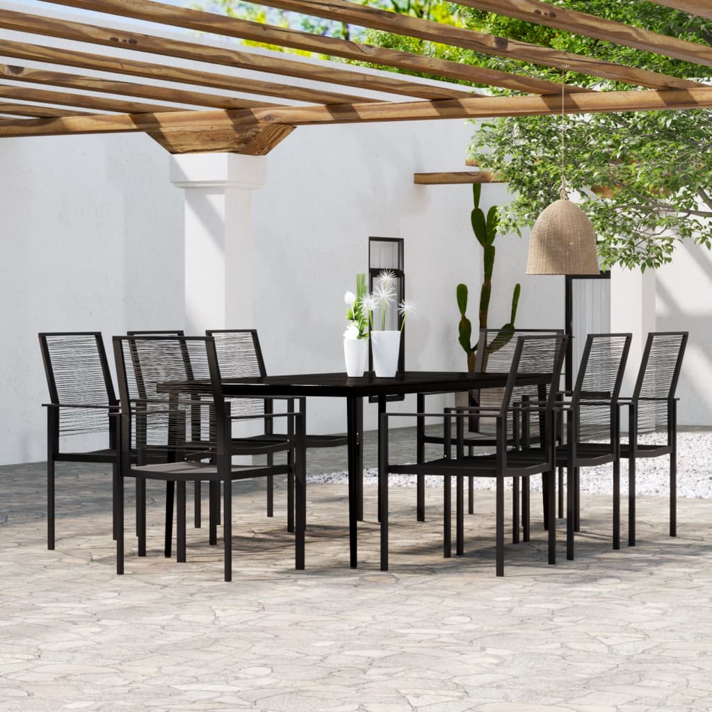 Set Mobilier De Grădină, 3 Piese, Negru