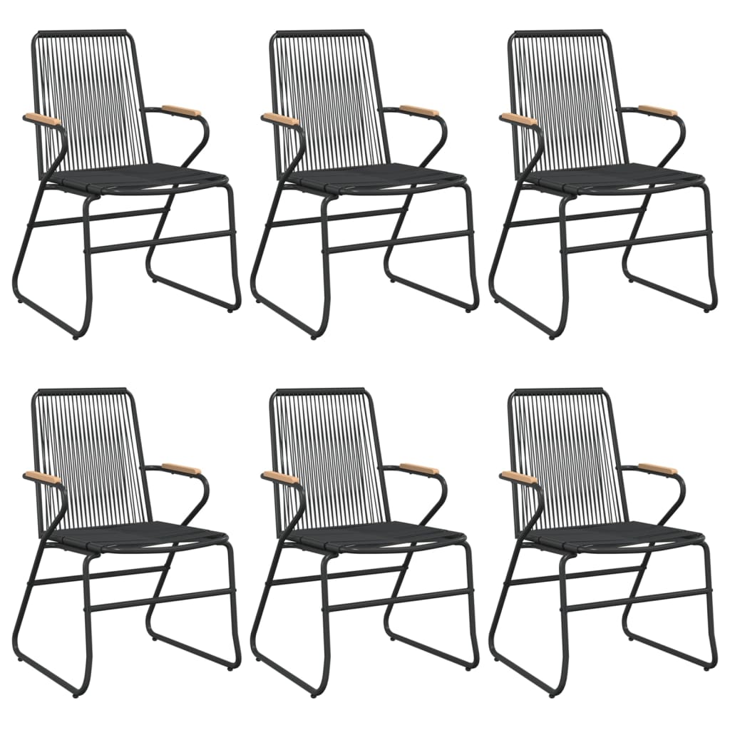 Set Mobilier De Grădină, 7 Piese, Negru, Ratan Pvc