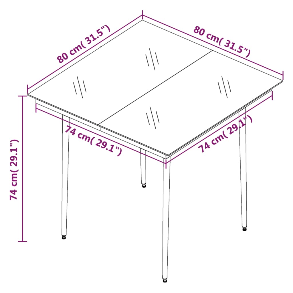 Set Cu Masă Pentru Grădină, 3 Piese, Pvc Negru, Ratan