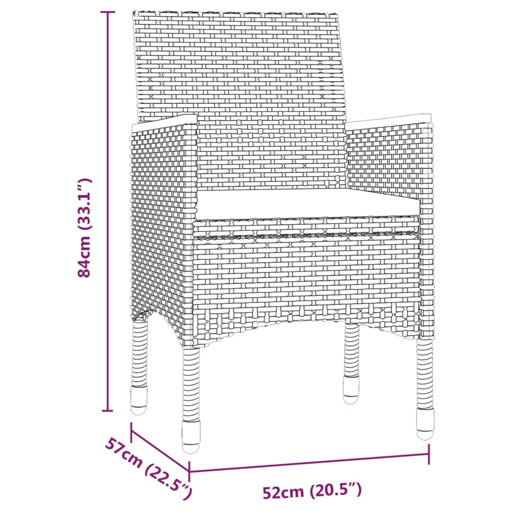 Set Mobilier De Grădină, Cu Perne, 3 Piese,