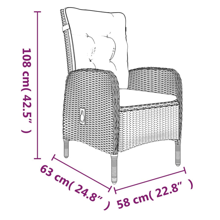 Set Mobilier De Grădină, Cu Perne, 3 Piese,