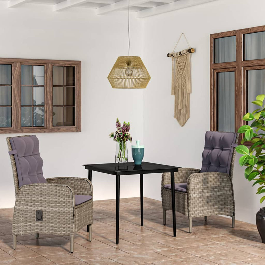 Set Mobilier De Grădină, Cu Perne, 3 Piese,
