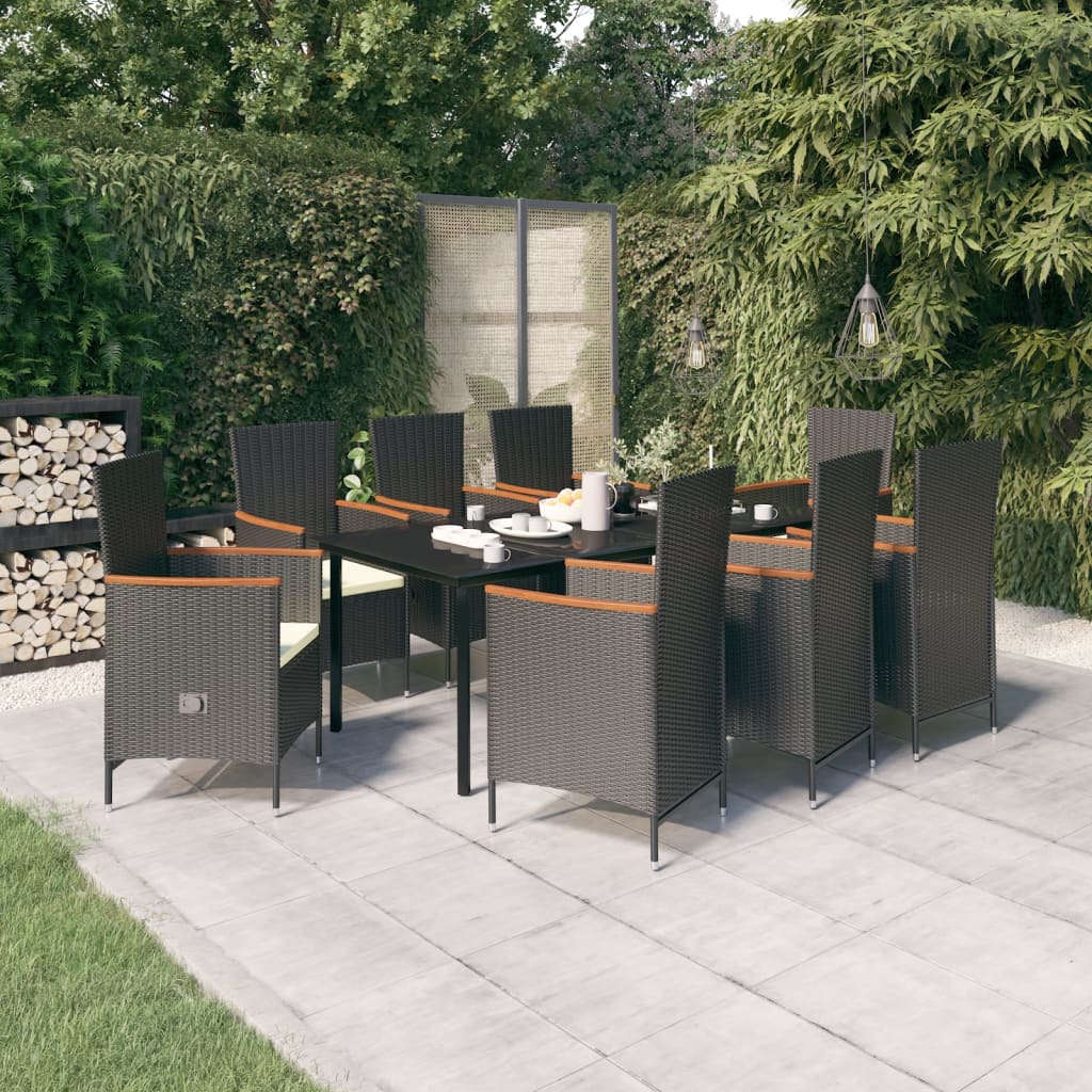 Set Mobilier Pentru Grădină, Cu Perne, 3 Piese, Gri