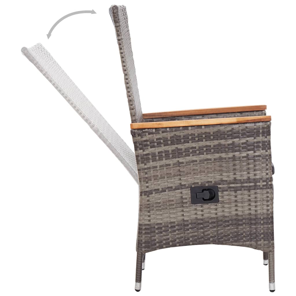 Set Mobilier Pentru Grădină, Cu Perne, 3 Piese, Gri